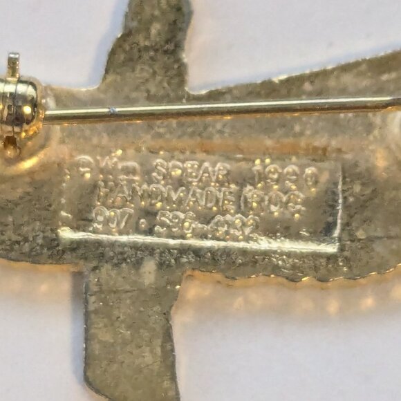 Vintage WM Spear 1990 Handmade Spread Wing Eagle Enamel Brooch Pin - Picture 3 of 4